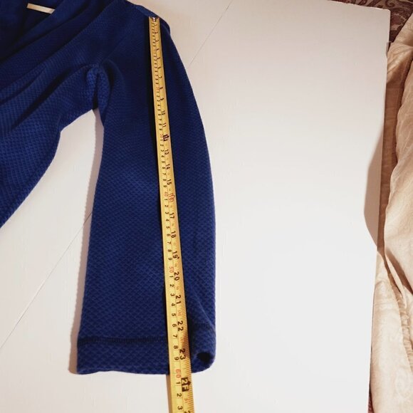 Talbots Jacket Shawl Collar Seaming Detail Half Zip Moto Style Blue Petite Large - Picture 11 of 11